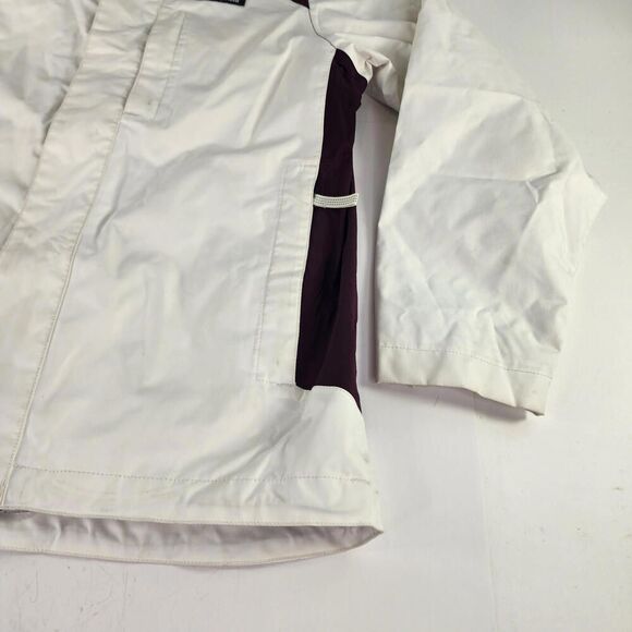 Patagonia Girls H2no Nylon Jacket Size XL (14) WHITE/BURGUND Hoodie Ski Jacket - Picture 5 of 14